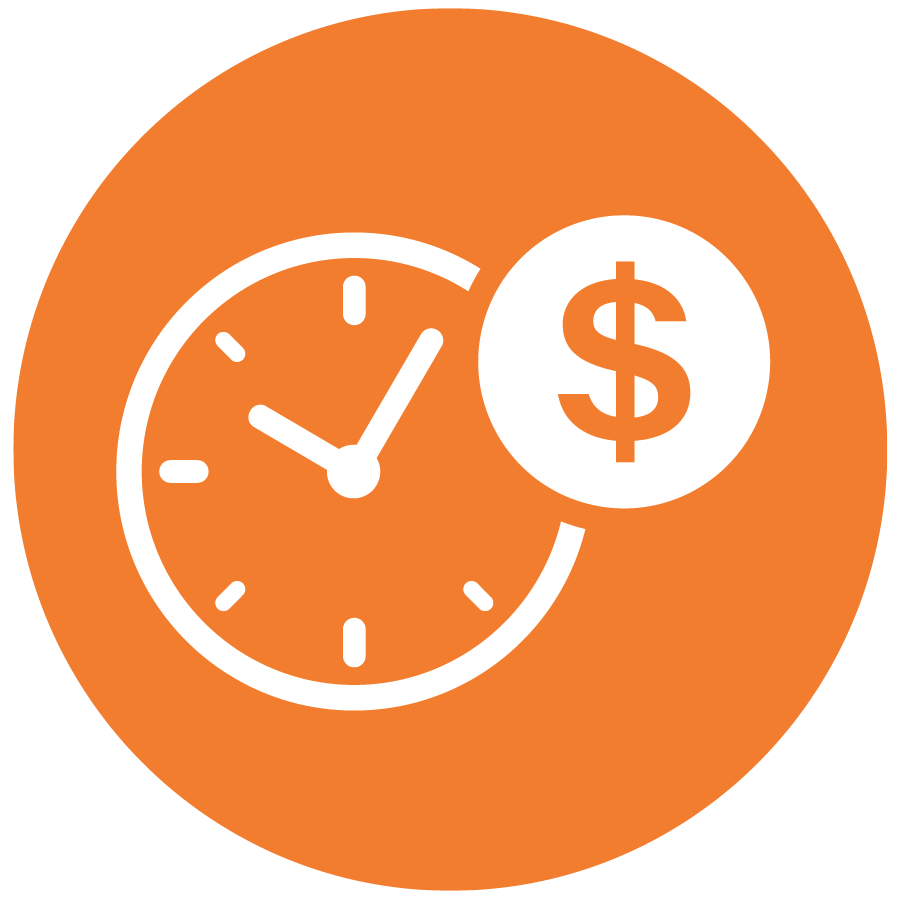 Clock with a dollar sign